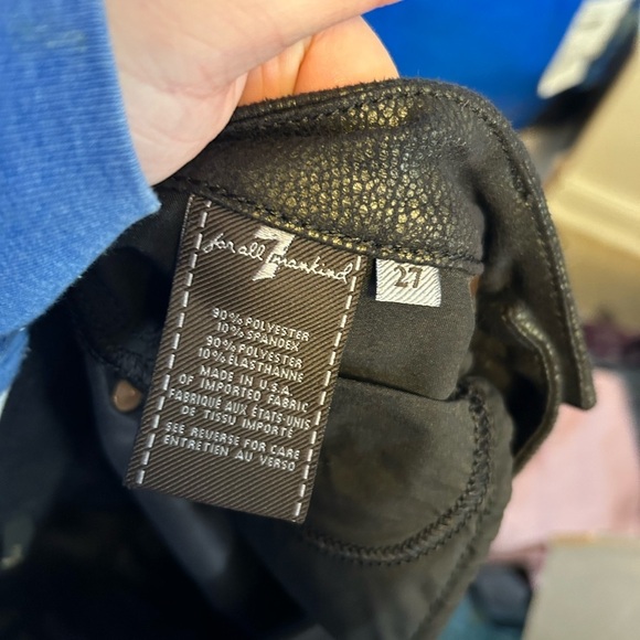 7 FOR ALL MANKIND BLACK COATED ANKLE PANTS - Picture 4 of 5